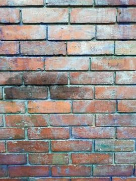 Brick wall texture background old and grunge painted neon old grafittis signs Stock Photos