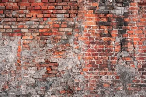 Brick wall texture with cracks Stock Photos