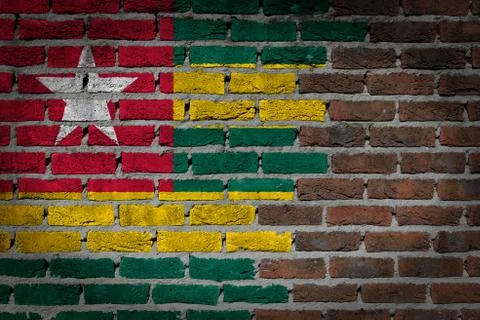 Brick wall texture with flag Stock Illustration