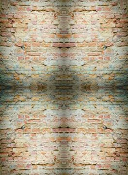 Brick wall texture grunge background with vignetted corners of interior Stock Photos