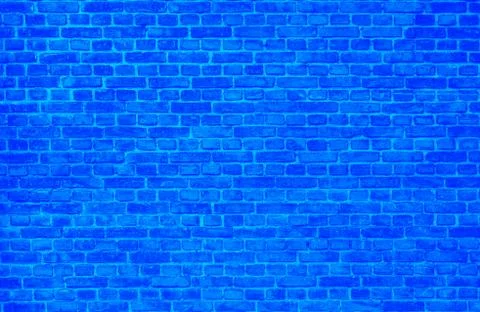Brick wall texture. Painted in blue. 스톡 사진
