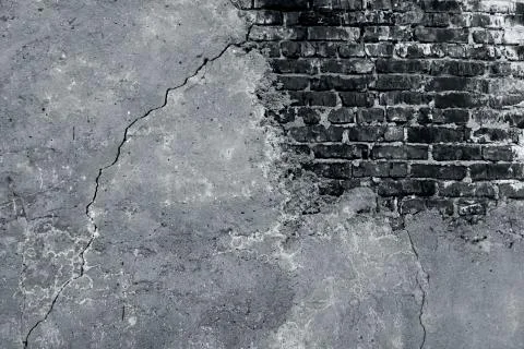 Brick wall texture partially plastered Stock-Fotos