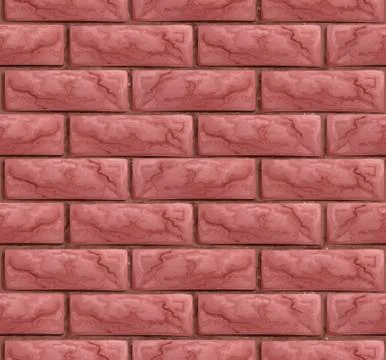 Brick Wall Texture Seamless Background Stock Illustration