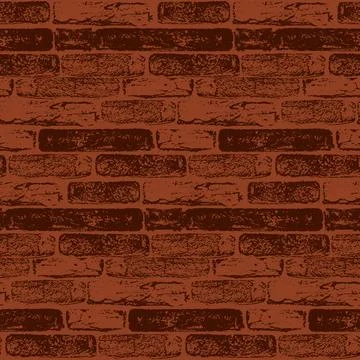 Brick wall texture seamless pattern, brown red background for design decorati Illustrazione stock