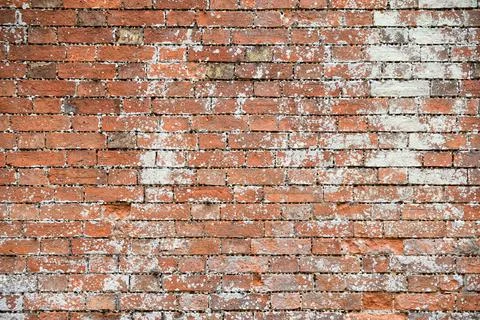 Brick wall texture of the surface of an old brick wall which has been weather Stock Photos