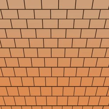 Brick wall, top-down view perspective Stock Illustration