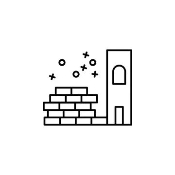 Brick wall tower icon. Element of labor icon Illustrazione stock