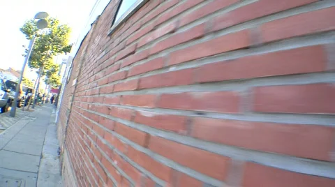 Brick Wall Tracking Shot Stock-Footage 857902
