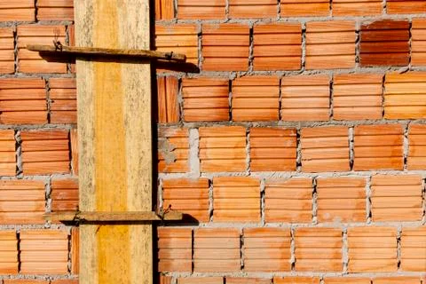 Brick wall under construction Stock Photos
