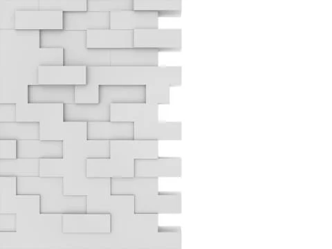 Brick wall on white background Ilustración de archivo