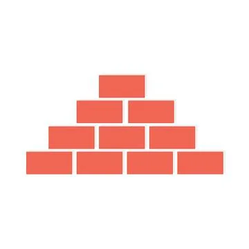 Brick wall on white background. Vector illustration in trendy flat style. EPS 10 Stock Illustration