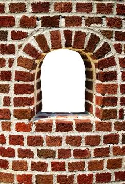 Brick wall with window Stock Photos