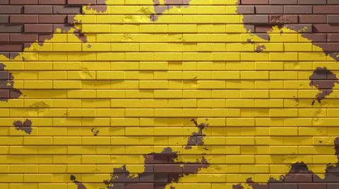 Brick wall yellow and red-brown for texture background. Illustrazione stock