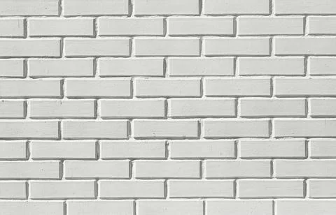 Brick white wall background. White stone brickwork. Stock Photos