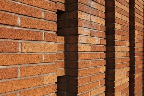 Brick will with columns Stock Photos