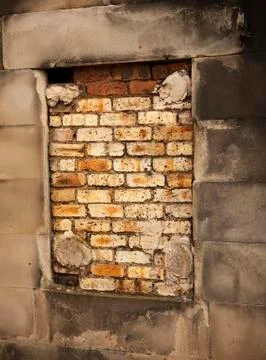 Bricked up burial crypt Fotos de archivo