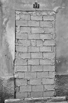 Bricked up door Fotos de archivo