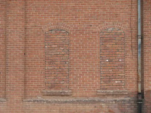 Bricked in windows Foto stock