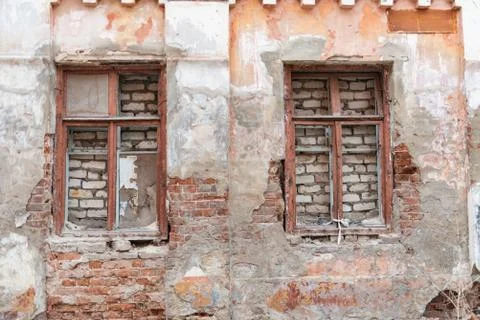 A bricked-up windows Stock Photos