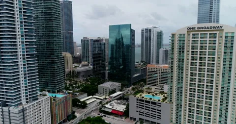 The Brickell Arch Tower in downtown Miami Stock Footage 148962323