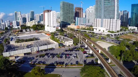 Brickell birds eye view Stock Footage 34428109