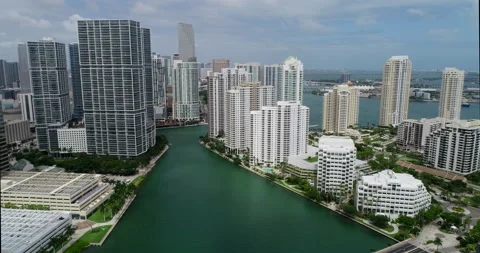 Brickell on Biscayne bay Stock Footage 149187852