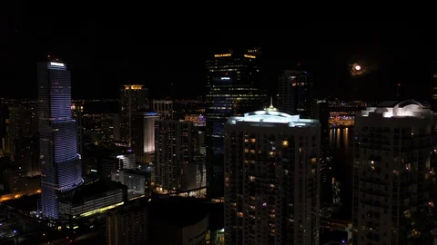 Brickell Center at Night Stock Footage 87197015