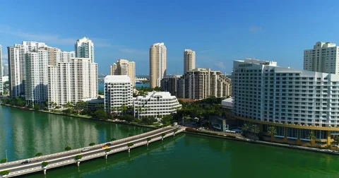 Brickell key miami river 库存影片 81166122