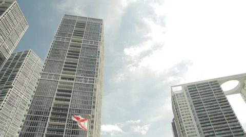 Brickell Miami , cyclist passing Stock-Footage 38543481