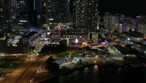 Brickell, Miami, Florida USA at Night Stock Footage 162114477
