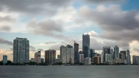 Brickell Miami Time-lapse from Key Biscayne Stock-Footage 81362170