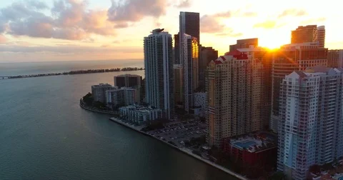 Brickell sunset 2 库存影片 81166825