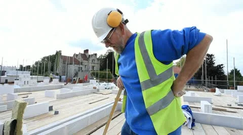 Bricklayer on construction site Stock Footage 12181211