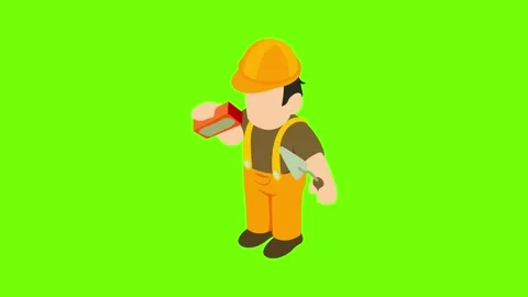 Bricklayer Isolated Stock Video Footage | Royalty Free Bricklayer ...