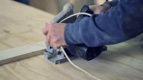 Bricklayer with  jig saw 2/3 Stock Footage 86525546