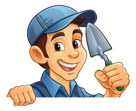 Bricklayer Mascot Tool Mason Construction Mascot Stock Illustration