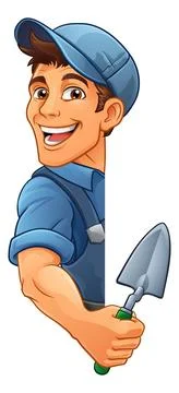 Bricklayer Mascot Tool Mason Construction Mascot Stock Illustration