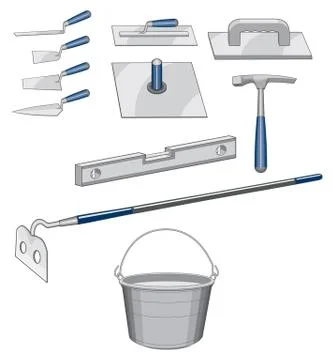 Bricklayer Masonry Tools Illustrazione stock