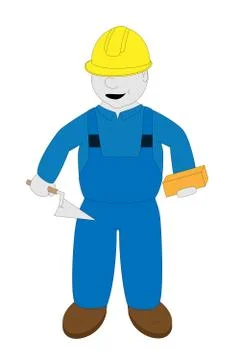 Bricklayer ready for work Stock Illustration