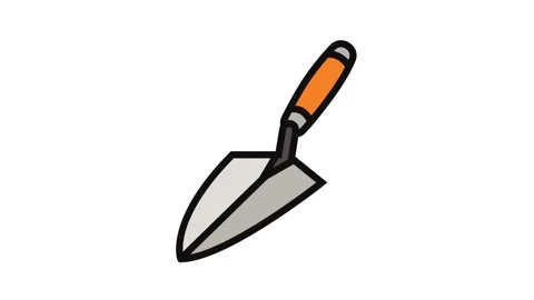 Bricklayer trowel civil engineer color icon animation Stock Footage 326097130