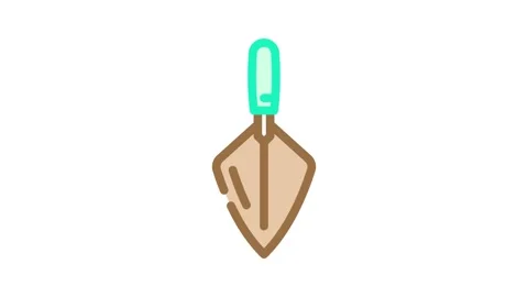 Bricklayer trowel civil engineer color icon animation Stock Footage 327269257