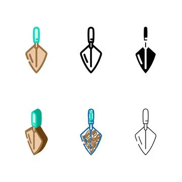 Bricklayer trowel civil engineer designs color icon vector Stockillustratie