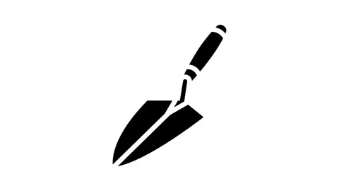 Bricklayer trowel civil engineer glyph icon animation Stock Footage 326155370