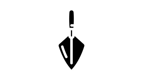 Bricklayer trowel civil engineer glyph icon animation Stock Footage 326744820
