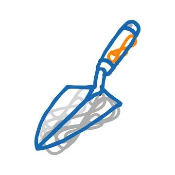 Bricklayer trowel civil engineer icon doodle illustration Stock Illustration