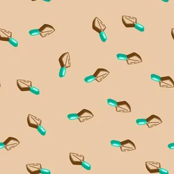 Bricklayer trowel civil engineer isometric icon seamless pattern Illustrazione stock