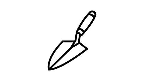 Bricklayer trowel civil engineer line icon animation Stock Footage 326133877