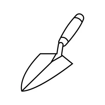 Bricklayer trowel civil engineer line icon vector illustration Stock Illustration