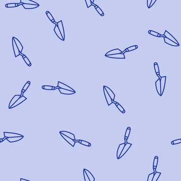 Bricklayer trowel civil engineer line seamless pattern Illustrazione stock