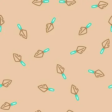 Bricklayer trowel civil engineer vector seamless pattern イラスト素材